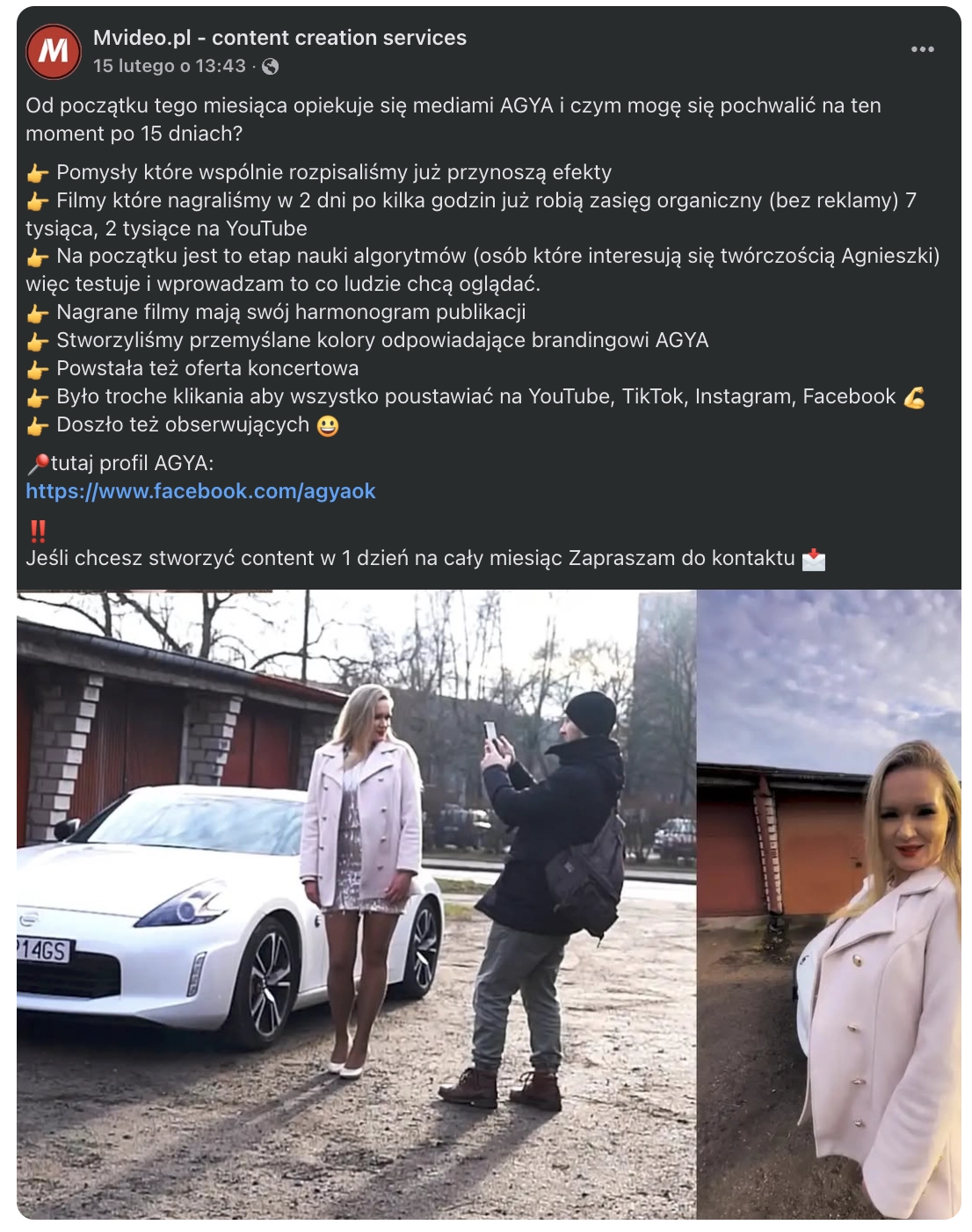 AGYA – post na Facebooku