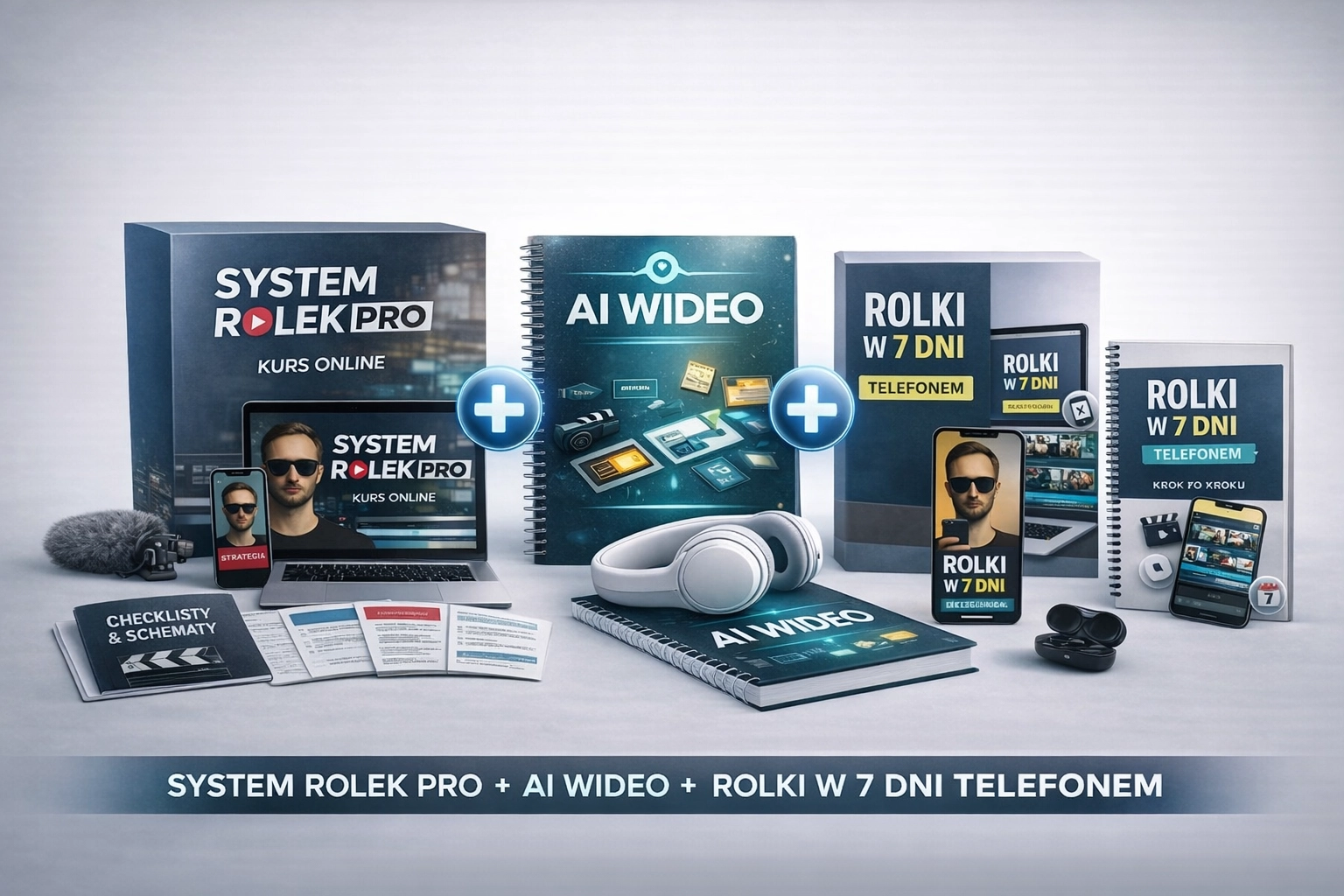 Mockup: System Rolek Pro + AI Wideo + Rolki w 7 dni